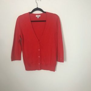 ✨Ann Taylor Loft Orange Button Up Cardigan Sz.M